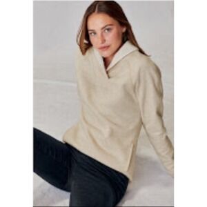 Prana Womens Ziller Tunic Top Oatmeal Heather Sweater S Wool Blend Warm Comfy